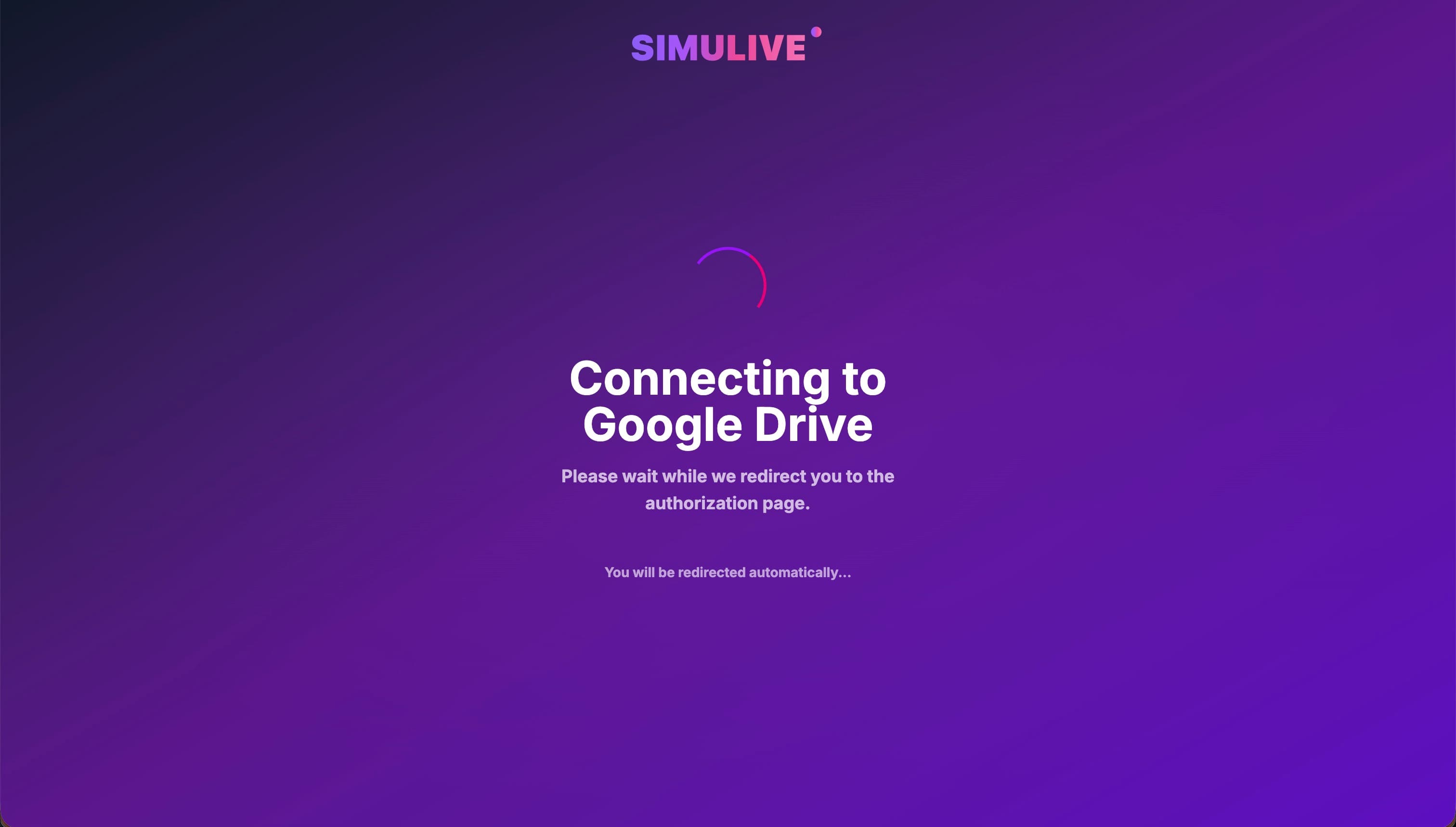 SimuLive Google Drive integration setup and file management