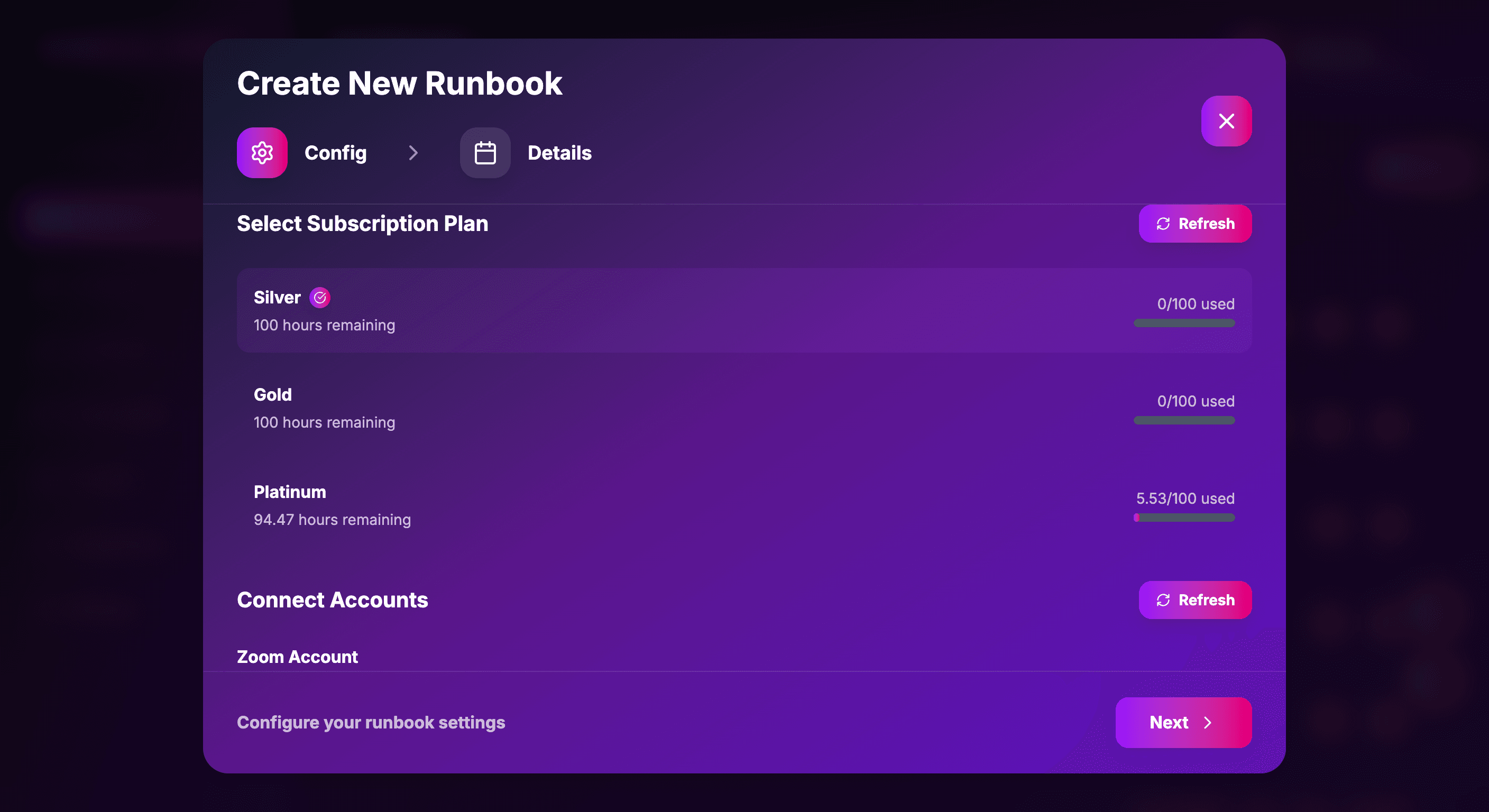 SimuLive Runbook Creation Wizard